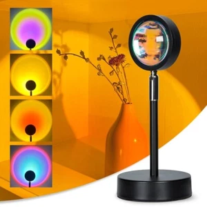 Sunset Projection Led Fill Light Lamp Sunset Red Rainbow Night Light Live House - Picture 1 of 15