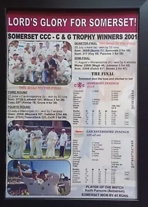 Somerset CCC 2001 C & G Trophy winners - souvenir print - Picture 1 of 5
