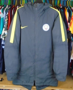 Manchester City 2015-2016 Nike Fußball Kapuze Bench Mantel wattierte Jacke Medium - Bild 1 von 8
