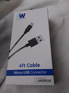 Just Wireless 4ft TPU Micro USB to USB-A Cable Black - Picture 1 of 4