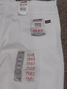 Genuine Dickies Men's Painter Pants Flex White Relaxed Fit Tool Pockets New 3M13 - Picture 1 of 11