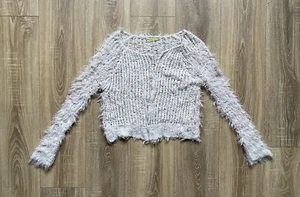 Y2K Rave Rare Versace graues Langarm Strick Häkel Mesh Damen Top Gr. M - Bild 1 von 8