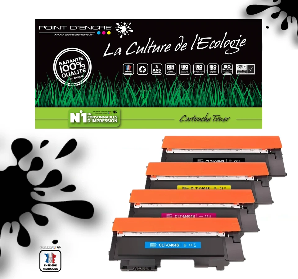 CLT-P404C/P404C/ 404S pour SAMSUNG Multipack de 4 Toner Noir /Cyan/Magenta/Jaune - Photo 1/1
