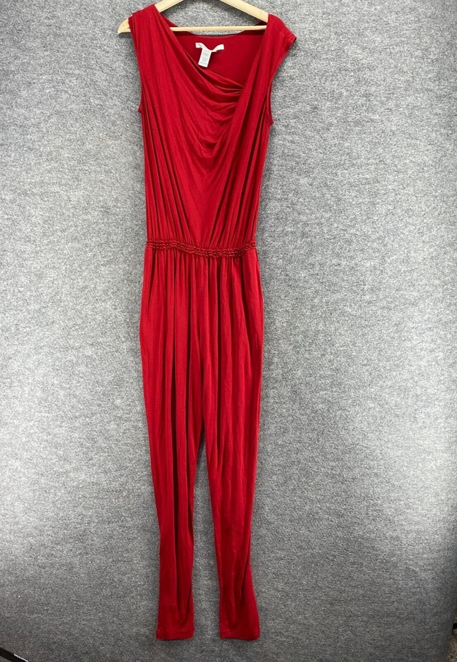 Mono Max Studio Mujer M Mediano Rojo Cuello en V Sin Mangas Ajustado Informal Sólido Foto 1 de 4