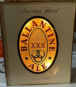 Letrero de iluminación vintage Ballantine Ale giratorio escamas doradas movimiento *Funciona* - Imagen 1 de 21