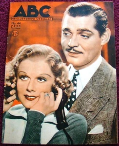 JEAN HARLOW/CLARK GABLE COVER for ABC mag. (11/22/36) Dick Powell, M. Davies fm - Imagen 1 de 5
