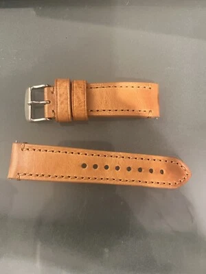 Nueva correa de reloj Longines Legend Diver personalizada de cuero tostado de 22 mm Foto 1 de 3