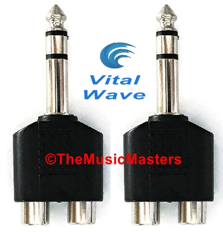 (2) 1/4 inch TRRS Male Plug to Dual RCA Jacks (F) Audio Cable Cord Adapter VWLTW - Image 1 of 4