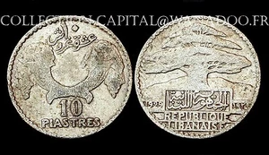 10 Piastres 1929 République Libanaise. Colonies Françaises. Argent - Picture 1 of 1