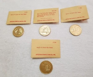 (4) Apollo Gold-Like Moon Medals (Pre-Owned) - Picture 1 of 6