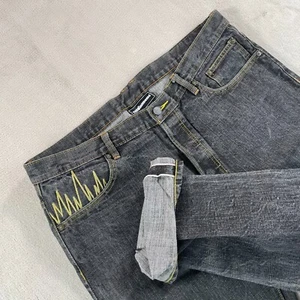 Vintage The Hundreds Selvedge Jeans Men 38x33 Black Embroidered Pocket Grunge - Picture 1 of 10