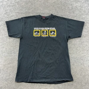 VTG Funny Shirt Mens Large Black Officer I’ve Been Speeding Short Sleeve Y2K - Picture 1 of 8