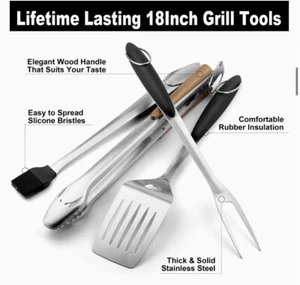 GRILLART BBQ Tools Grill Tools Set - 18Inch Grilling Tools BBQ Set - Grill Acces - Picture 1 of 5