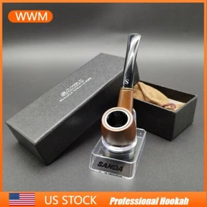 4.5inch Rosewood Hand Pipe Portable Smoking Pipes Smoke Bongs Shisha W/ Gift Box - Picture 1 of 15