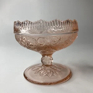 Tiara Pink Ornate Sherbet Dish Indiana Glass Dessert One (1) Scalloped Edge - Picture 1 of 8