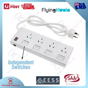 4 Outlet Power Board Overload Protection Individual Switch With 1M Cable - Picture 1 of 4