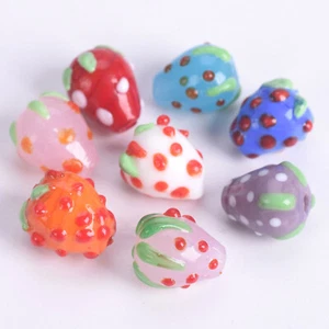 5 piezas de 12x14 mm fresa hecha a mano lámparas de vidrio cuentas sueltas para hacer joyas - Imagen 1 de 14