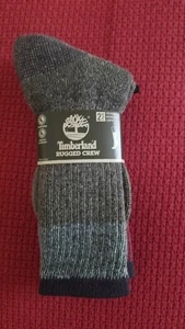 Timberland Womens Grey/Pink Rugged Crew Socks, 2 Pairs, One Size, NEW - Picture 1 of 6