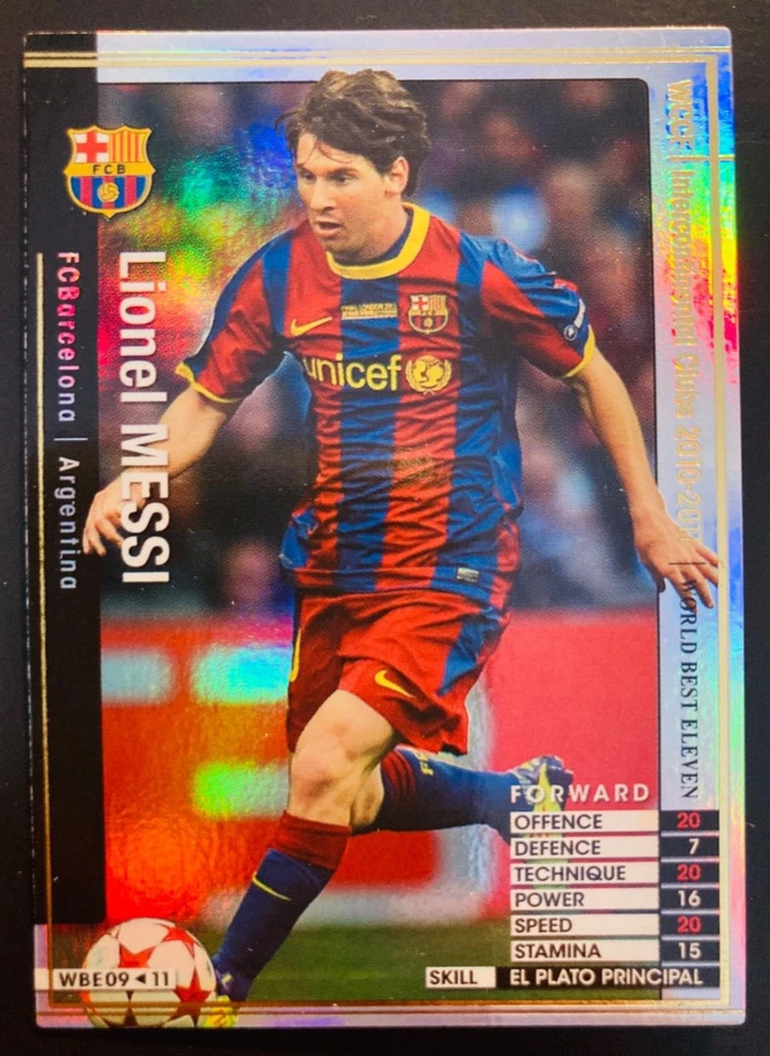 Tarjeta refractor 2010-11 Panini WCCF World Best Eleven Lionel Messi rara Barcelona Foto 1 de 1