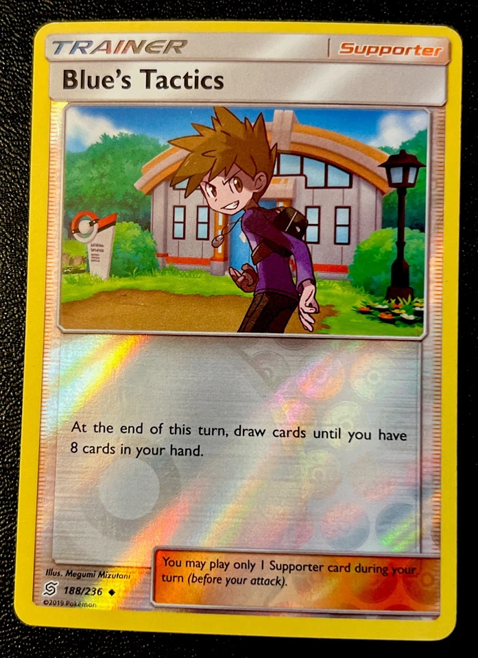 Blue’s Tactics 188/236 NM Reverse Holo Ash’s Rival Pallet Town Art Pokemon Card! - Image 1 of 1