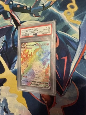 Pokemon 2020 Charizard v Full Art Secret Rare Champions Path PSA 10 - Image 1 of 4