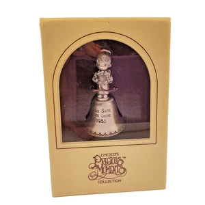 VTG 1985 Precious Moments Boy With Wreath Silverplate Bell Figurine JY239 In Box - Picture 1 of 6