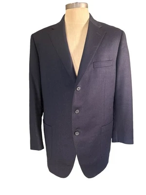 Samuelsohn Loro Piana Wool Cashmere Mens Navy Blue Sport Coat Blazer Sz 46 Reg - Изображение 1 из 4