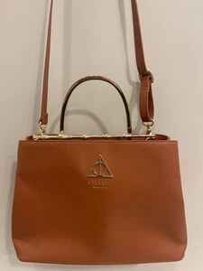 Loungefly Harry Potter Deathly Hallows Elder Wand Cognac Brown Handbag - READ - Picture 1 of 7