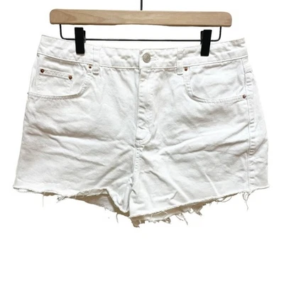 Pantalones Cortos Denim Topshop Moto Nordstrom Mom Blanco Dobladillo Crudo 14 Foto 1 de 4