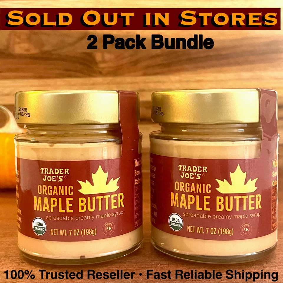 Mantequilla de arce orgánica Trader Joe's AGOTADA 2 paquetes 7 oz. Extensión de temporada limitada  Foto 1 de 4