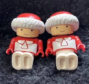 Vintage 1993 Plastic Christmas Elves Santa And Mrs. Claus Shelcore Duplo Fakies - Picture 1 of 3