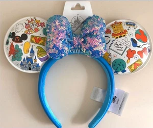 BNWT Walt Disney World Play in the Parks Minnie Mouse Ears Headband - Blue - Picture 1 of 1