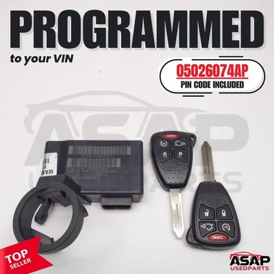 🐔 VIN PROGRAMMED PLUG & PLAY IMMOBILIZER NITRO LIBERTY WRANGLER 05026074AP 🐔 - Image 1 of 4