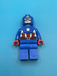 Lego Marvel Super Heroes Minifigure Captain America Blue Suit Brown Belt 76017! - Picture 1 of 4