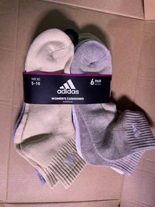 Adidas Damen gepolsterte Knöchelsocken 6 Stück Viertel Schuhgröße 5-10 hervorragender Komfort - Bild 1 von 6