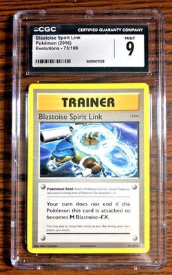 Blastoise Spirit Link Uncommon #73 - CGC MINT 9 - 2016 Evolutions - Pokemon TCG - Image 1 of 3