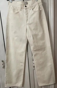 Jeans donna Etica denim Stanton relaxed gamba larga bianco sporco nuovo con etichette taglia 26 - Foto 1 di 8