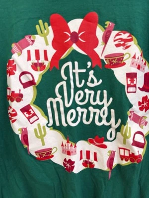 It’s Very Merry The Lost Bros Disney California Style Green T-Shirt Size M - Image 1 of 4