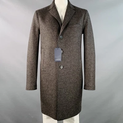 Abrigo HARRIS WHARF LONDON Talla 46 Gris Jaspeado Marrón Negro Lana Sencillo Foto 1 de 4