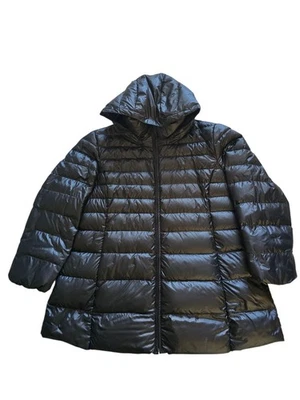 Marc New York Women’s Puffer Jacket Black Hooded Size 2X - Image 1 of 4