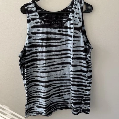 Camisa sin mangas Altamont para hombre talla XL negra y azul tie dye 100 % algodón Foto 1 de 3