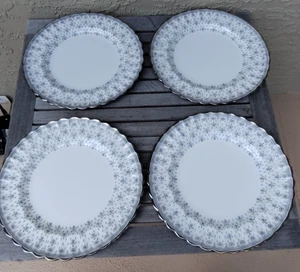 Spode Fleur de Lys Grau (4) Essteller, 10 3/4" Kostenloser Versand - Bild 1 von 3