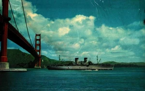 1954 The USS General AE Anderson Steamer Ship Bridge Scene Vintage Postcard - Picture 1 of 2