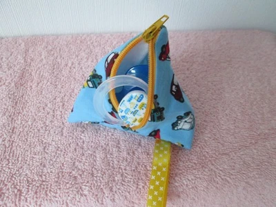 Baby Schnullertasche Reißverschluß (ohne Schnuller); reine Handarbeit; NEU - Bild 1 von 3