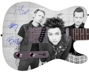 Green Day Faksimile handsignierte signierte Grafik Fotogitarre - Bild 1 von 4