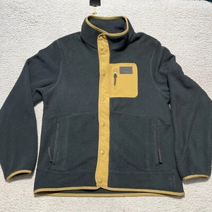 Merrell Jacket Mens Medium Black Sherpa Mixup Zip Pockets Snaps Zipper Outdoors - Picture 1 of 15