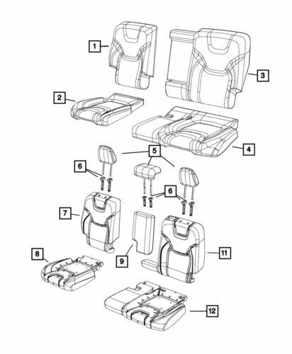 Genuine Mopar 2015 Jeep Cherokee Rear Interior Seat Back Cover 5XM82DX9AA - Image 1 of 1