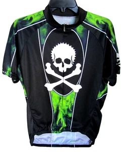 PRIMAL WEAR Men's Cycling Shirt / Jersey, Skull & Crossbones, Size L - Picture 1 of 5