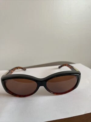 Solar Shield Tortoise Polarized Sunglasses, Fits Over Woman’s Glasses. - Image 1 of 4