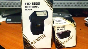 Promaster FTD 5500 Shoe Mount Swivel Flash & FTM 5000 Module - Picture 1 of 6